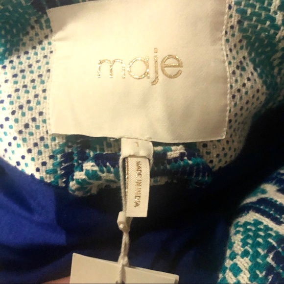 NWT Maje Grenade jacquard cotton-blend coat - Picture 11 of 12